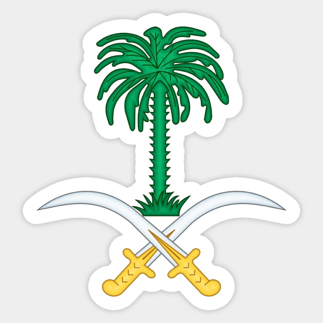 Emblem of Saudi Arabia Sticker by Wickedcartoons